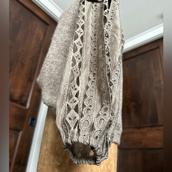 Gimmicks Knit Sweater with Lace Sleeves - Picture 7 of 8